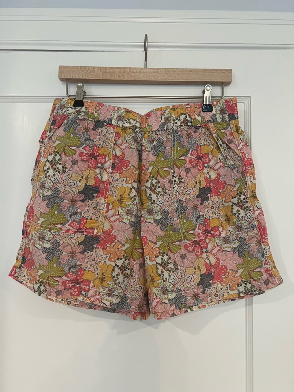 J. Crew Pink Floral Patch Pocket Shorts